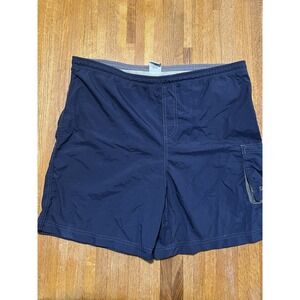 Old Navy Men‎ Medium Solid Navy Blue Mesh Lined Swimwear Board Trunk Shorts